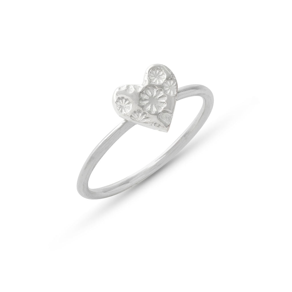 Floral Heart Ring - Large Heart