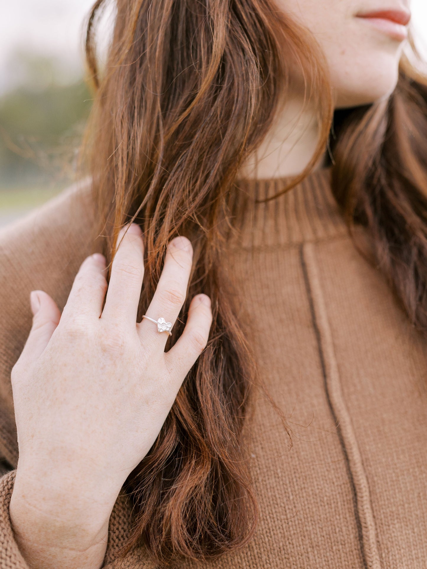 Floral Heart Ring - Large Heart