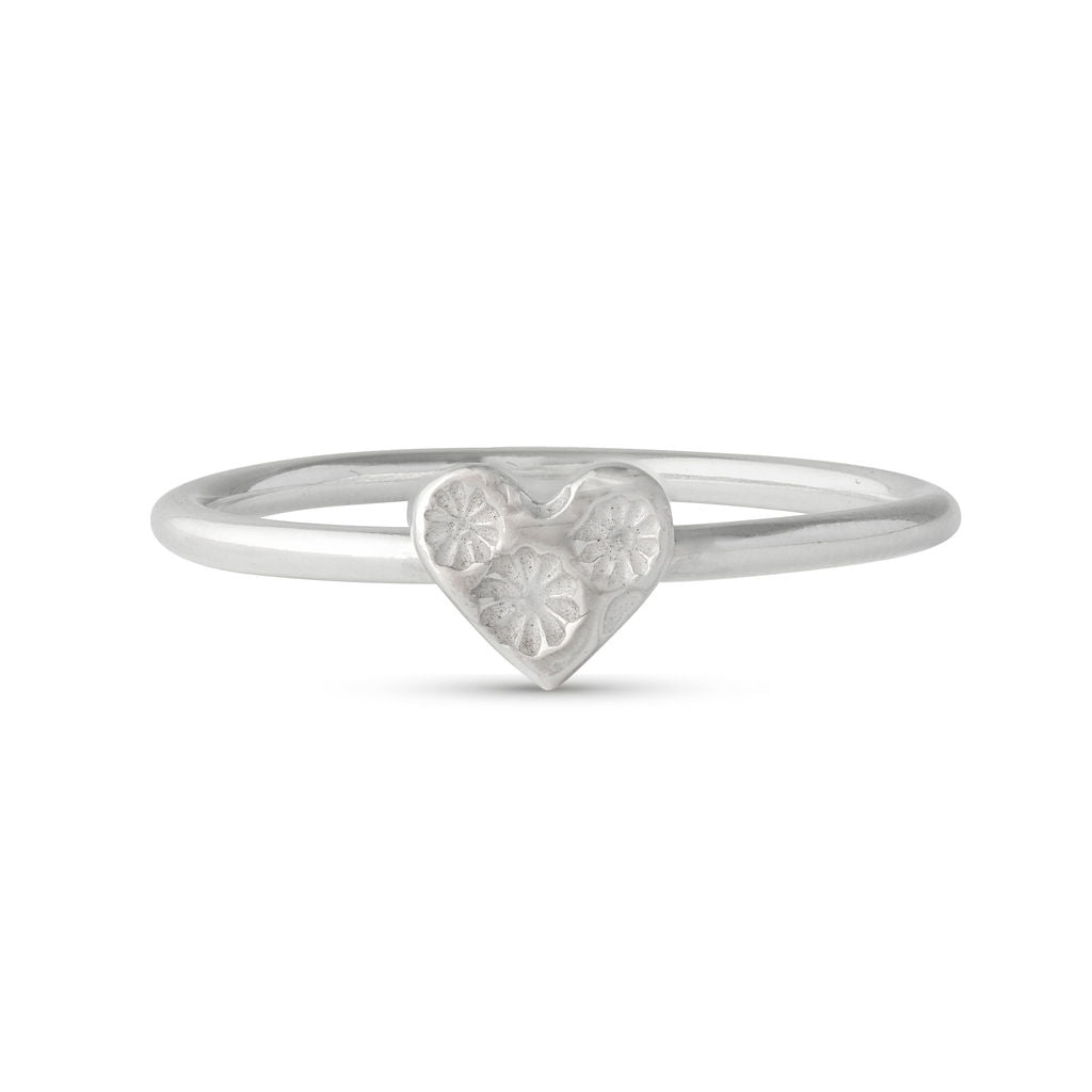 Floral Heart Ring - Small Heart
