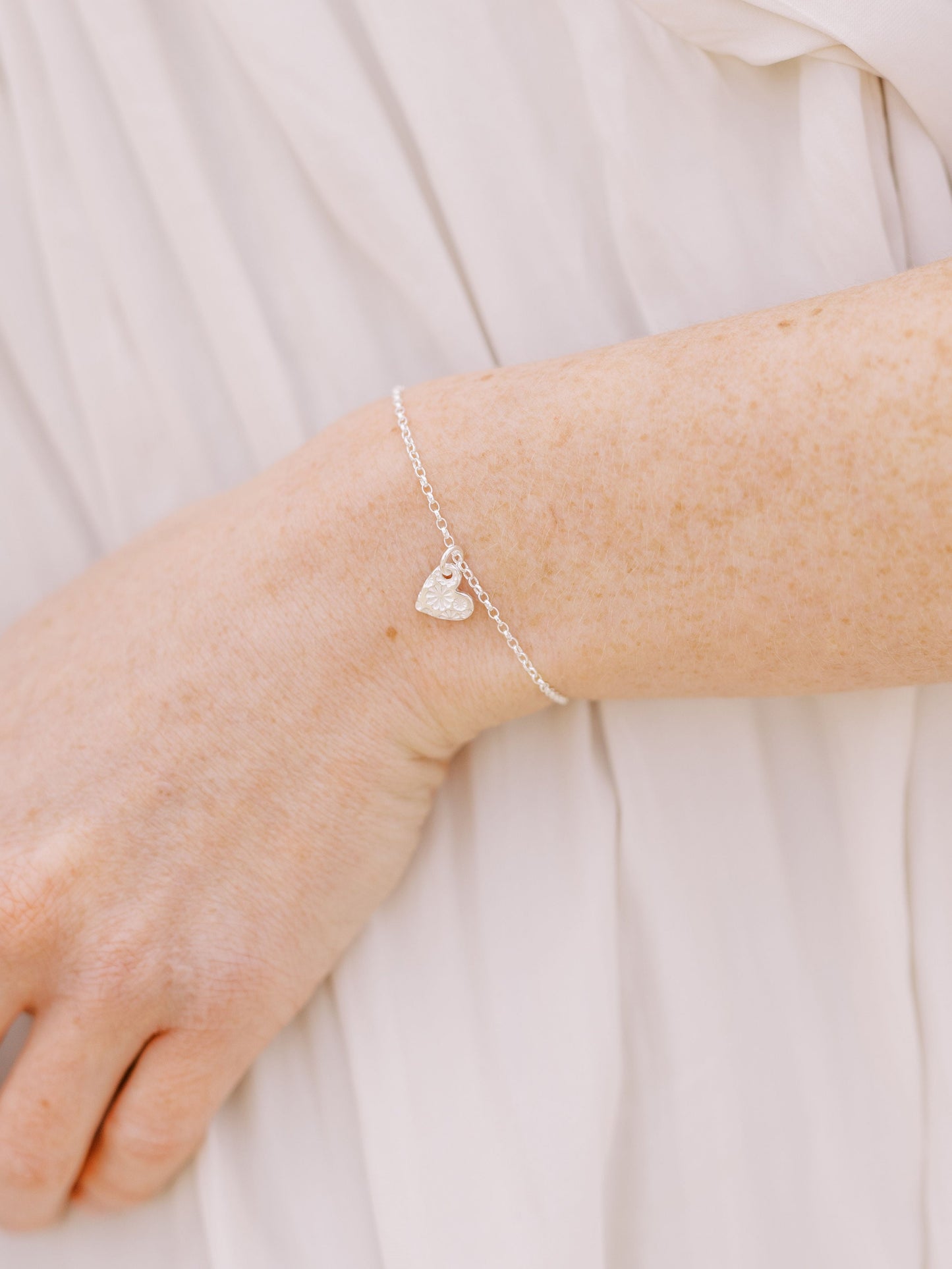 Floral Heart Bracelet
