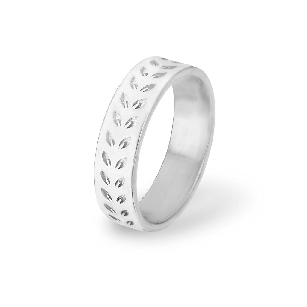 Leaf Pattern Ring - Wide