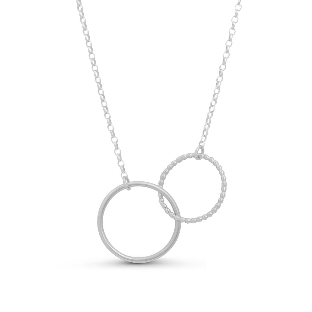 Hoop Pendant - Silver - Linked - Large