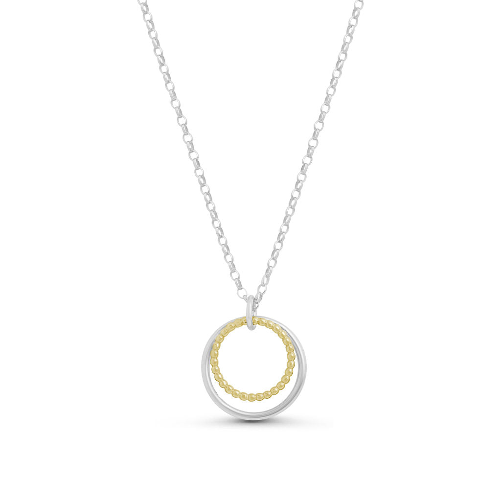 Hoop Pendant - Silver & Gold - Small