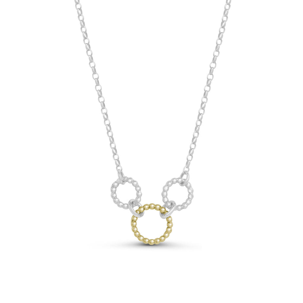 Triple Hoop Pendant - Silver & Gold