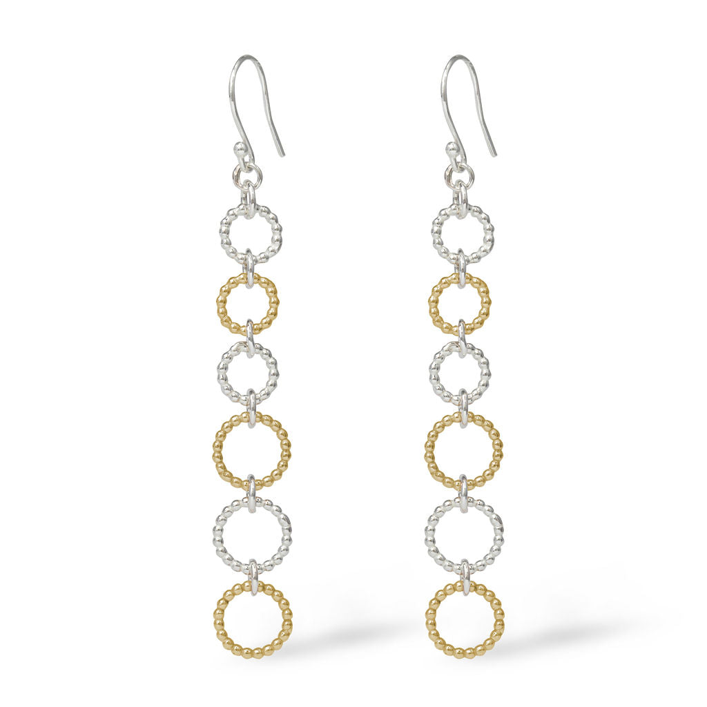 Hoop Earrings - Silver & Gold - Long