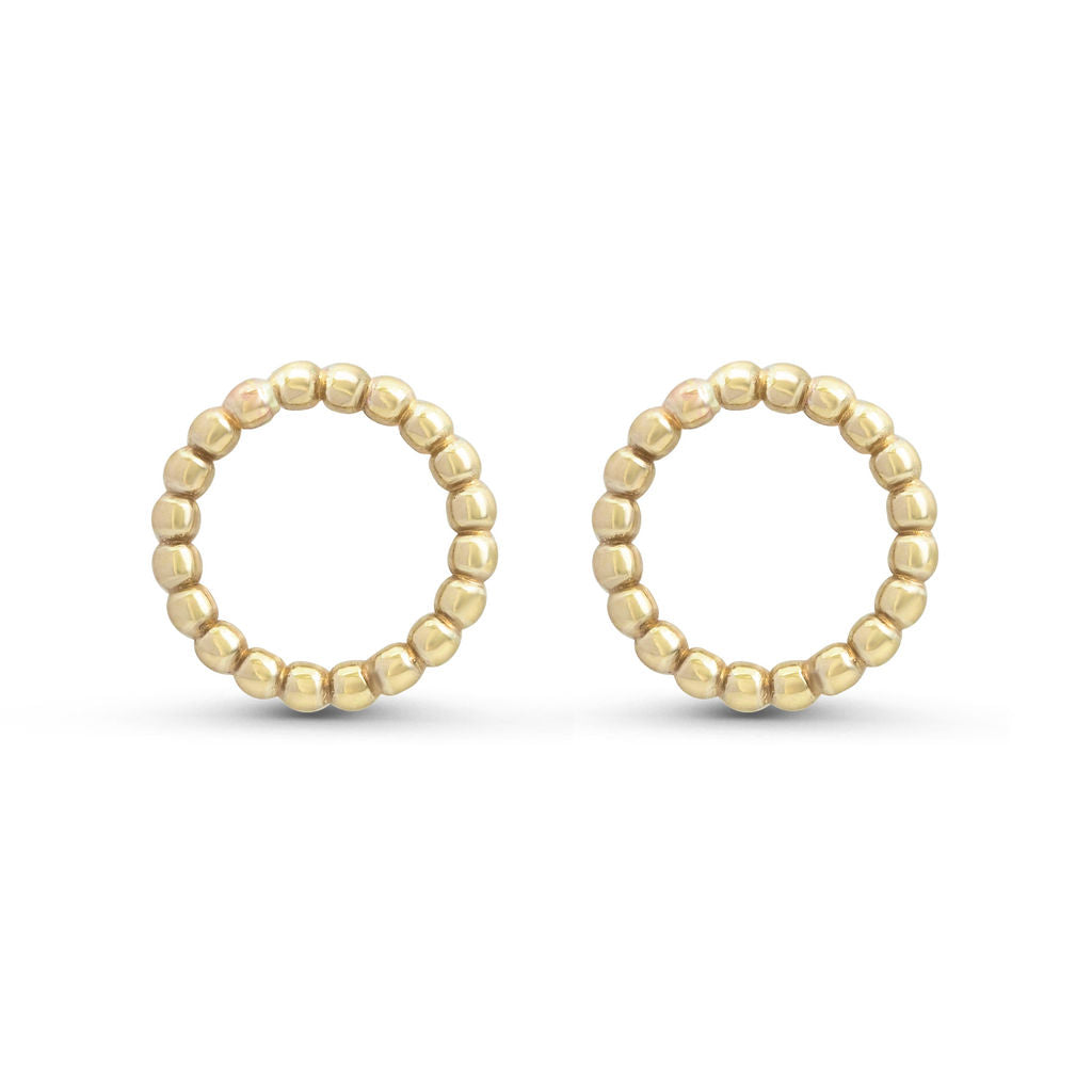 Hoop Stud Earrings - Gold - Large
