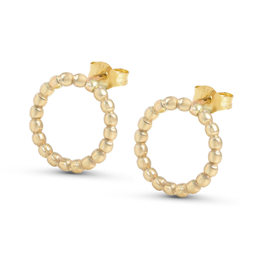 Hoop Stud Earrings - Gold - Large