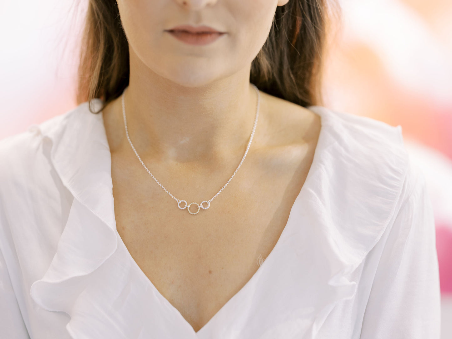 Triple Hoop Pendant - Silver & Gold