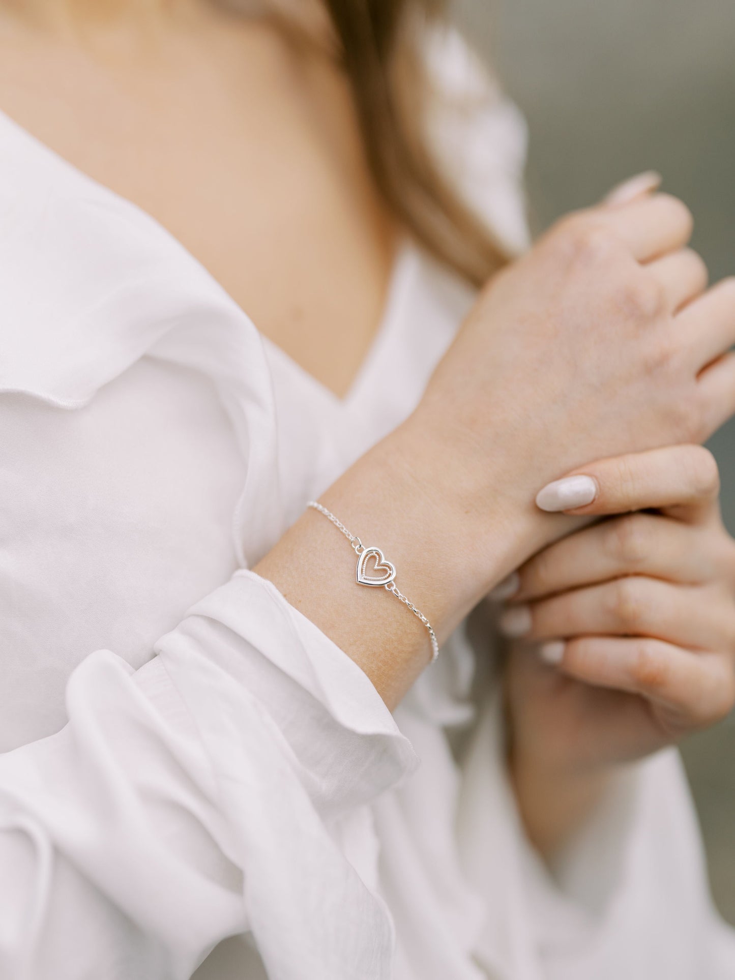 Cariad Heart Bracelet - Silver