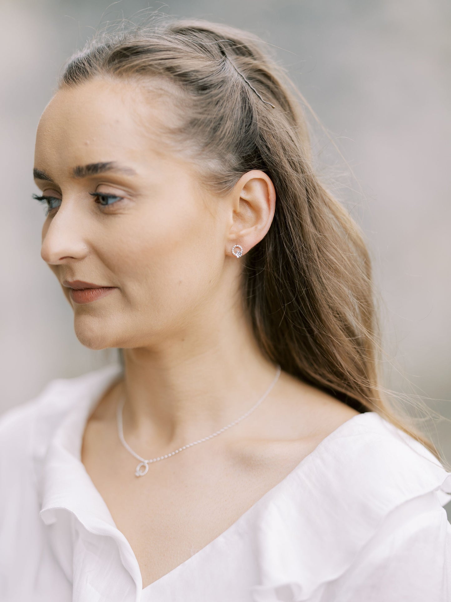 Blossom Studs - Beaded Hoop - Small
