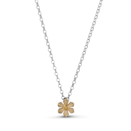 Daffodil Pendant - Small - Silver & Gold