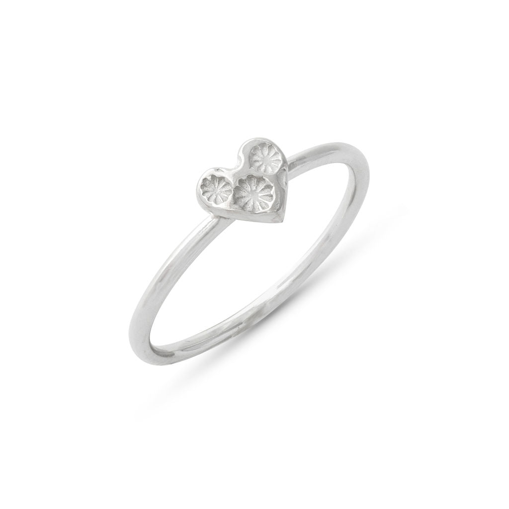 Floral Heart Ring - Small Heart