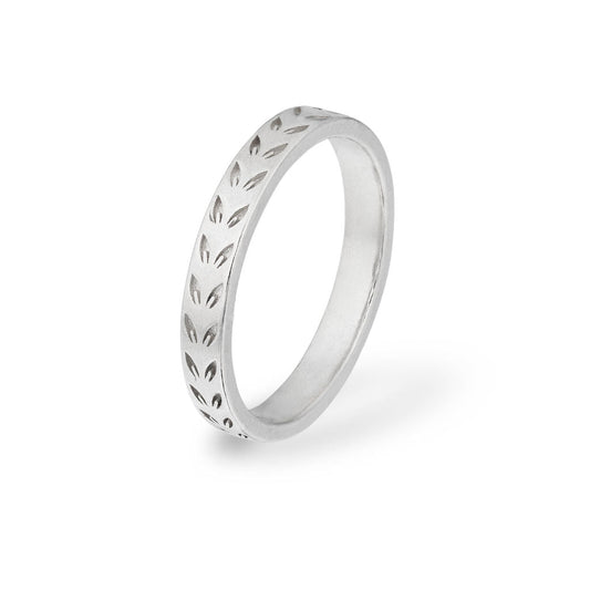 Leaf Pattern Ring – Slim