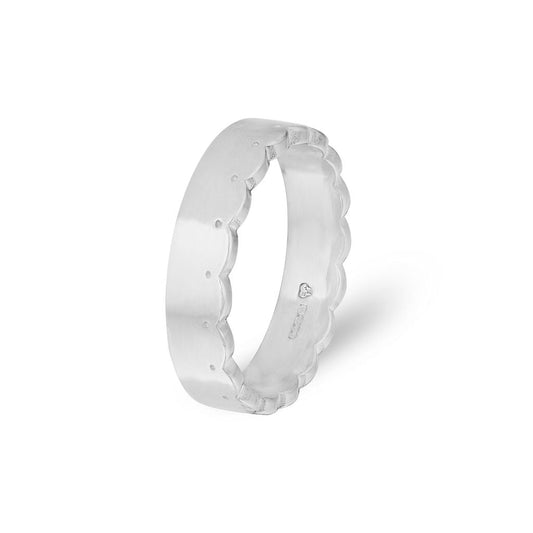 Scalloped Pattern Ring - Wide