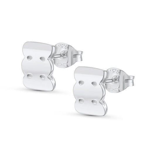 Double Scalloped Pattern Stud Earrings - Wide
