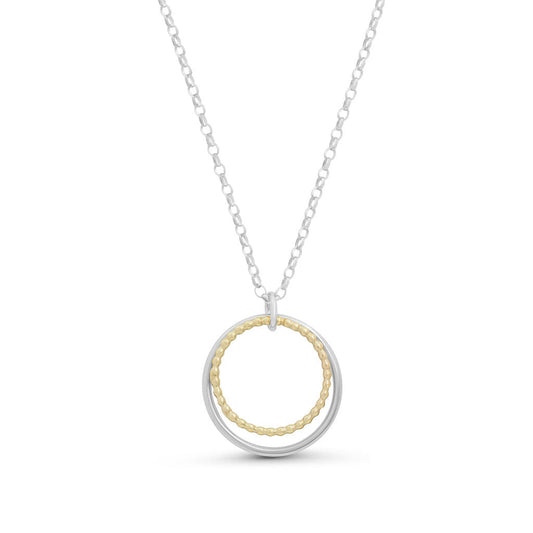 Hoop Pendant - Silver & Gold - Large
