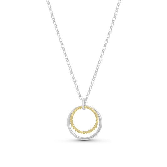 Hoop Pendant - Silver & Gold - Small
