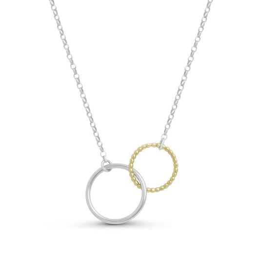 Hoop Pendant - Silver & Gold - Small - Linked