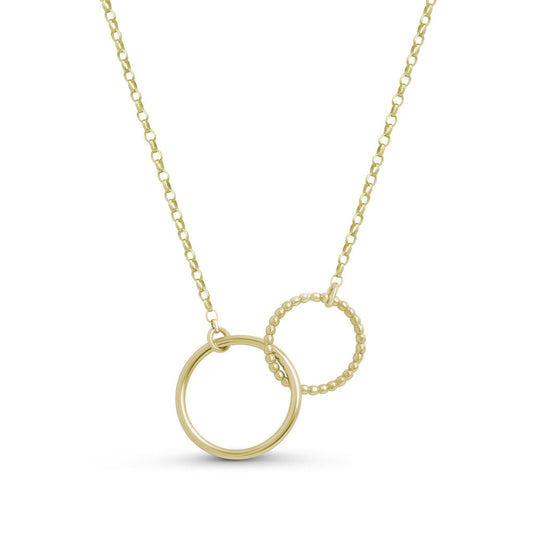 Hoop Pendant - Gold -  Linked - Small
