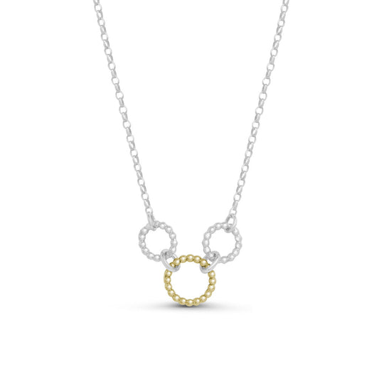 Triple Hoop Pendant - Silver & Gold