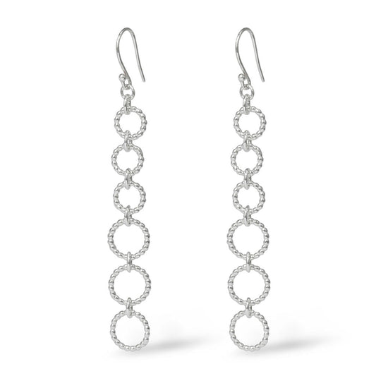 Hoop Earrings - Silver - Long