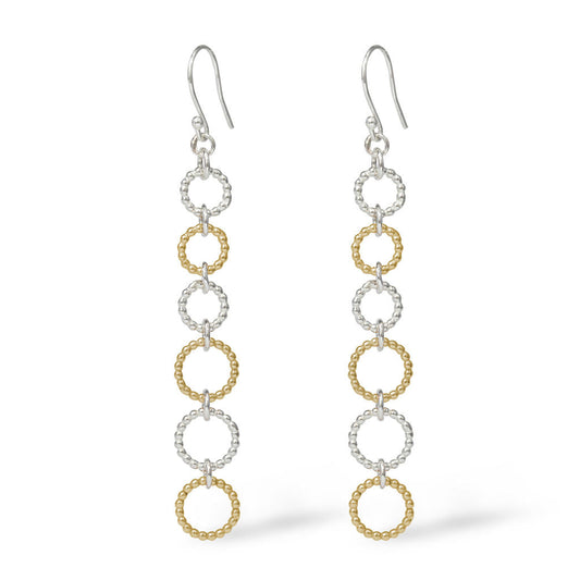 Hoop Earrings - Silver & Gold - Long