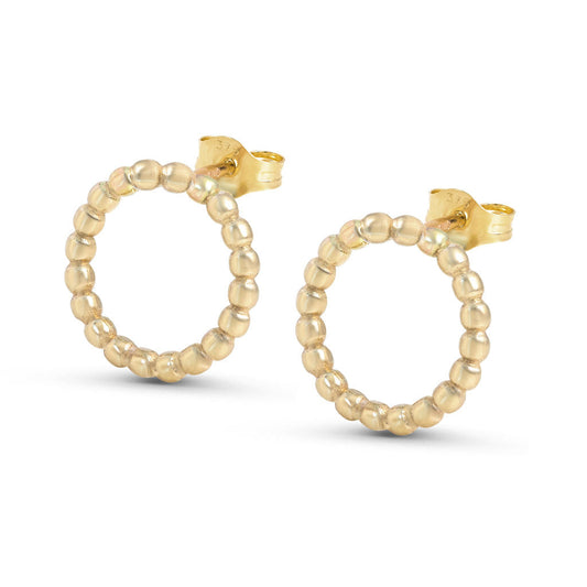 Hoop Stud Earrings - Gold - Large