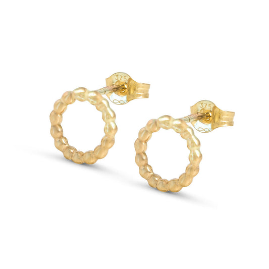 Hoop Stud Earrings - Gold - Small
