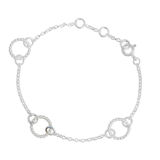 Hoop Bracelet - Silver - Large Hoops