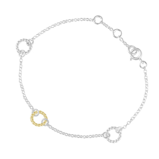 Hoop Bracelet - Silver & Gold - Small Hoops