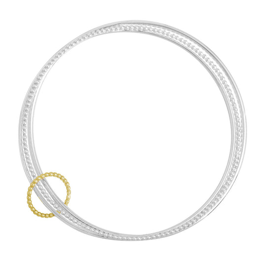 Hoop Triple Bangle - Silver & Gold
