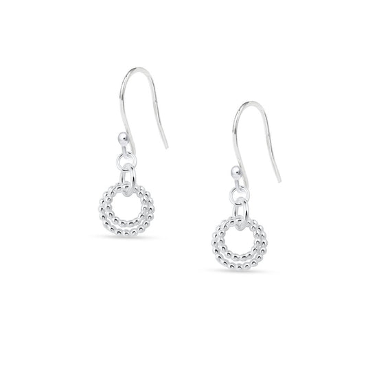 Hoop - Hook Earrings - Silver - Double Beaded Hoops